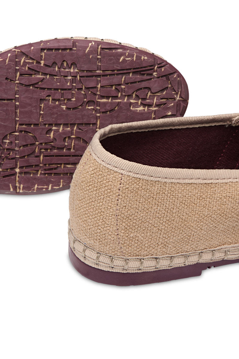 Flabelus Claire Sand Flats showcasing beige slip-on flats with a simple design and comfortable flat sole.
