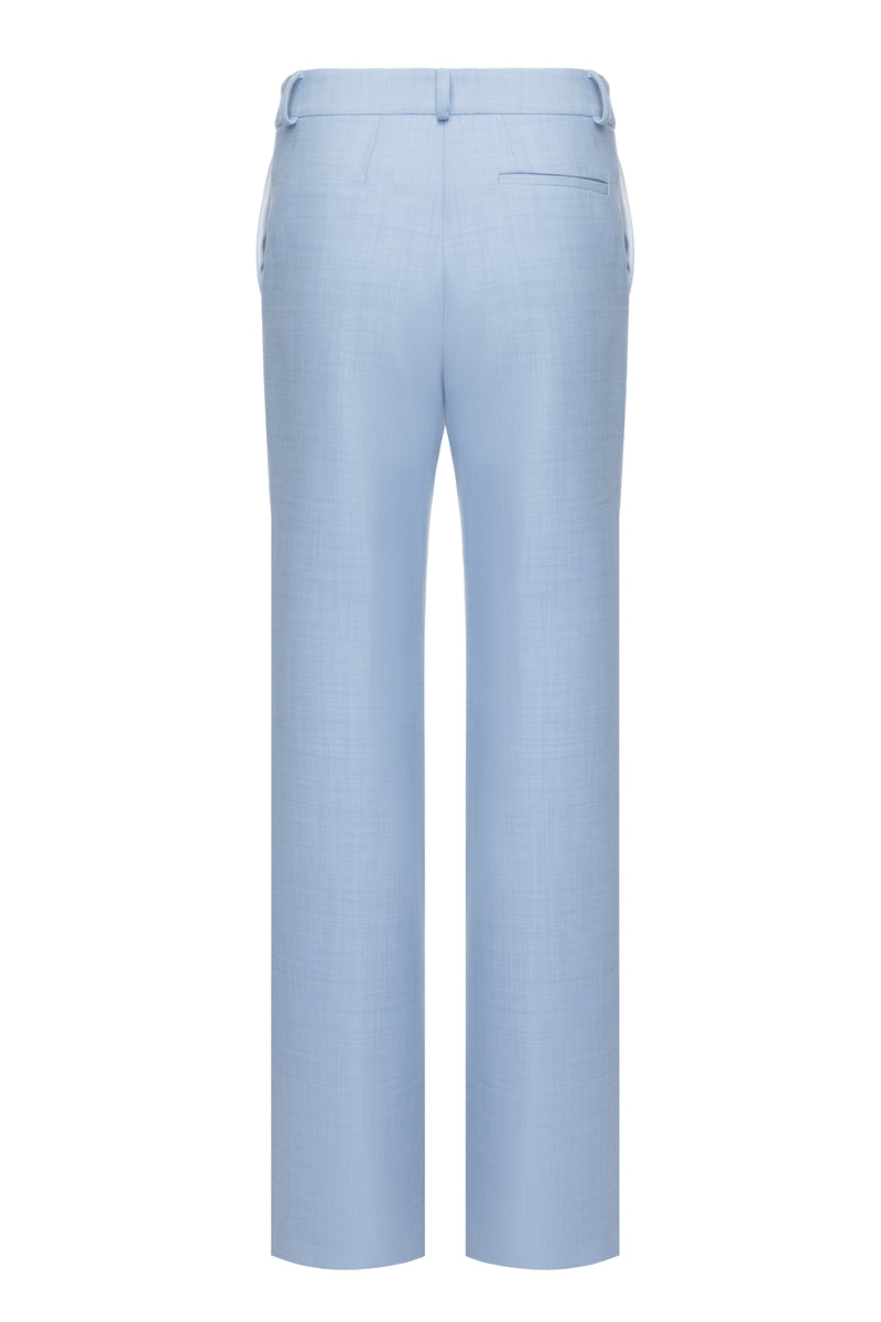 Sky blue co-ord set featuring matching trousers and top from MATTERS, styled in a casual, chic look.