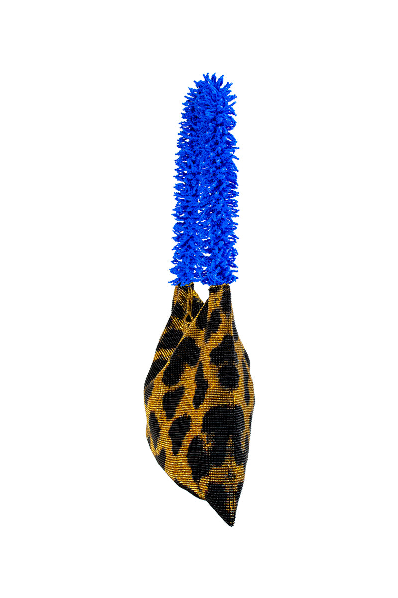 CLASH OF PRINTS GOLD BLACK AND BLUE BAG - CULT MIA