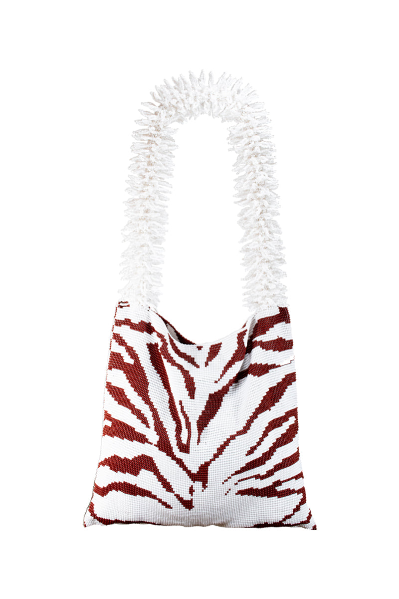 CLASH OF PRINTS ZEBRA BROWN AND WHITE BAG - CULT MIA