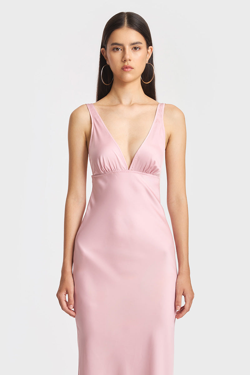 CLASSIC MAXI PINK SLIP DRESS - CULT MIA