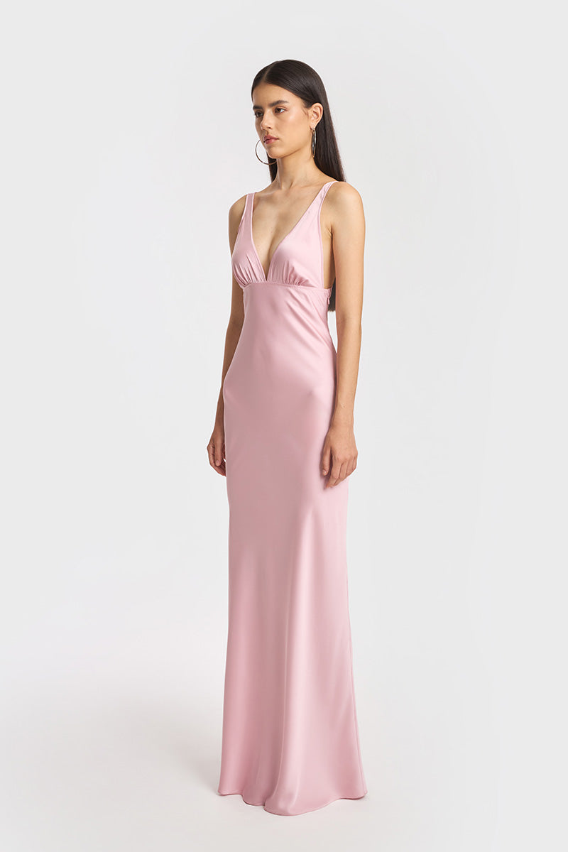 CLASSIC MAXI PINK SLIP DRESS - CULT MIA