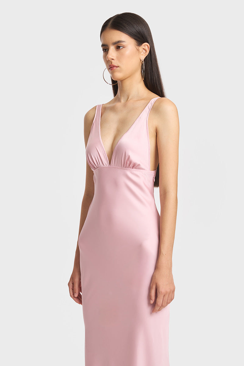 CLASSIC MAXI PINK SLIP DRESS - CULT MIA