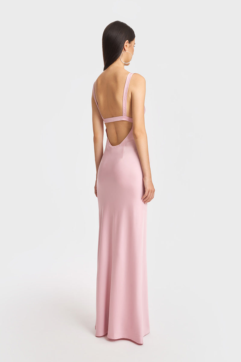 CLASSIC MAXI PINK SLIP DRESS - CULT MIA