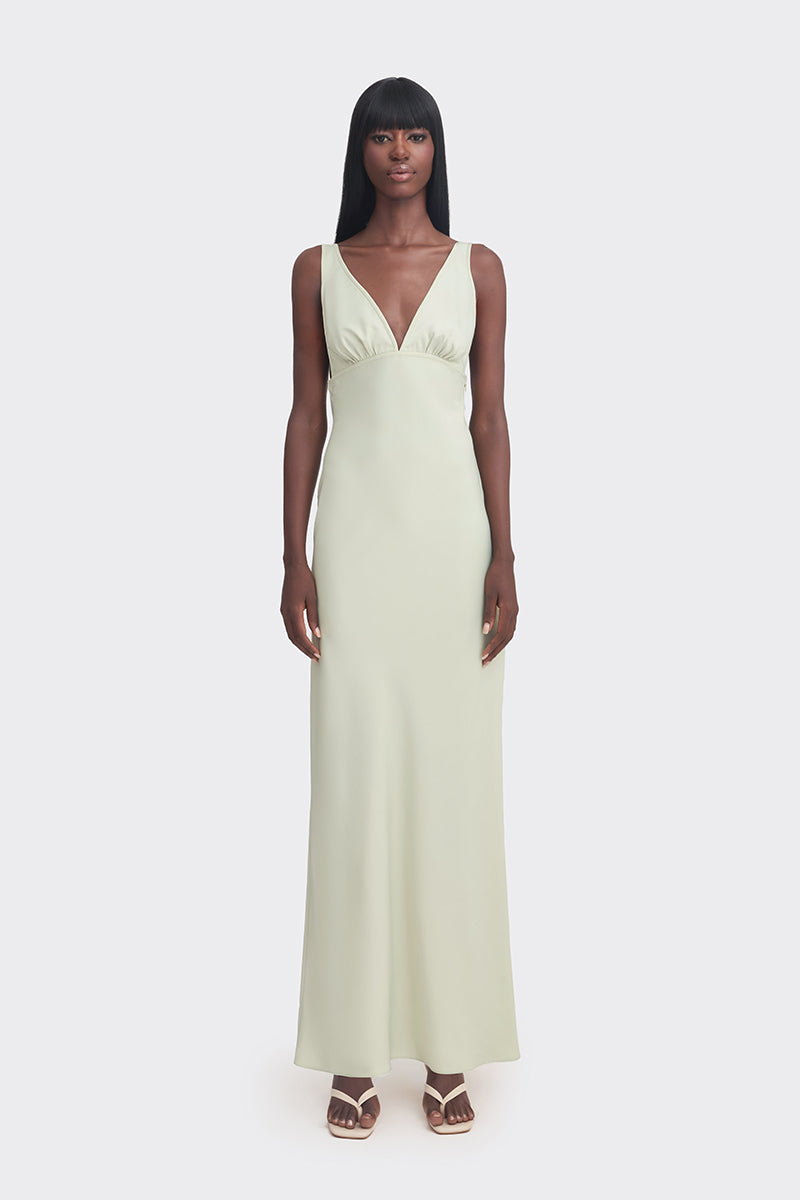 CULT MIA X STOLEN STORES CLASSIC MAXI SLIP DRESS IN GREEN - CULT MIA