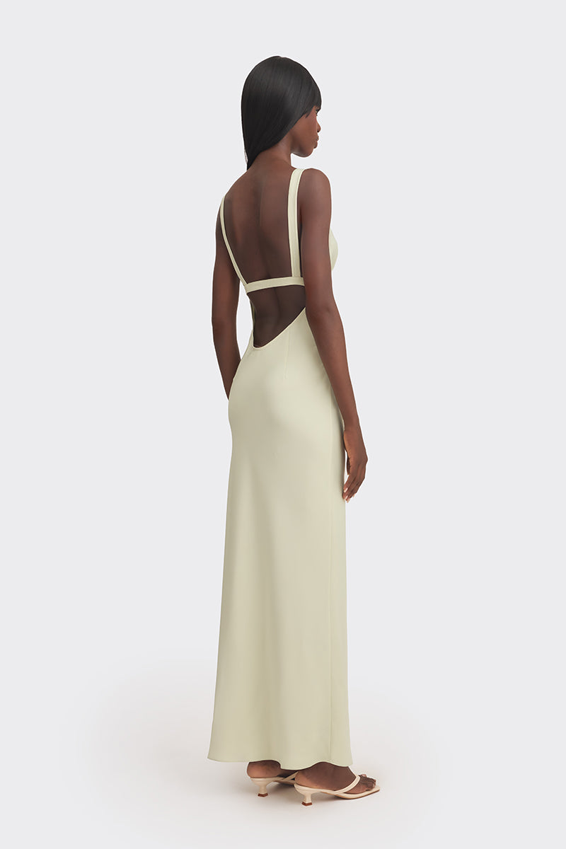 CULT MIA X STOLEN STORES CLASSIC MAXI SLIP DRESS IN GREEN - CULT MIA