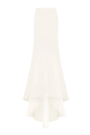 White classic fishtail maxi skirt by Stolen Stores, flowing fabric and fitted waist, full-length style perfect for elegant looks.