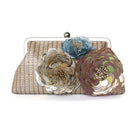 Sarah's Bag Flora Pastel Classic Clutch featuring pastel floral design and elegant compact shape.