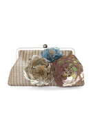 Sarah's Bag Flora Pastel Classic Clutch featuring pastel floral design and elegant compact shape.