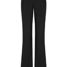 Black low waist pants from Stolen Stores featuring a classic fit and smooth fabric, displayed on a neutral background.