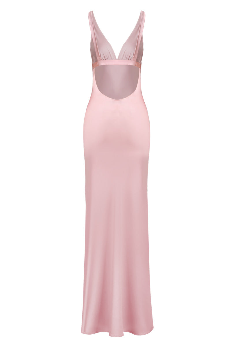 CLASSIC MAXI PINK SLIP DRESS - CULT MIA