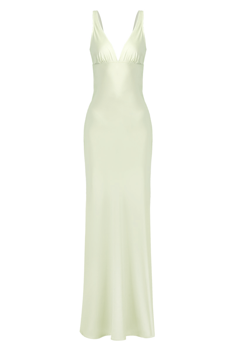 fitted lace wedding dress Designer Silk Cami Dress Long | Green Maxi Slip Dress