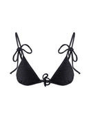 Black Claudia bikini top by Suncillo featuring adjustable straps and a stylish, supportive design.