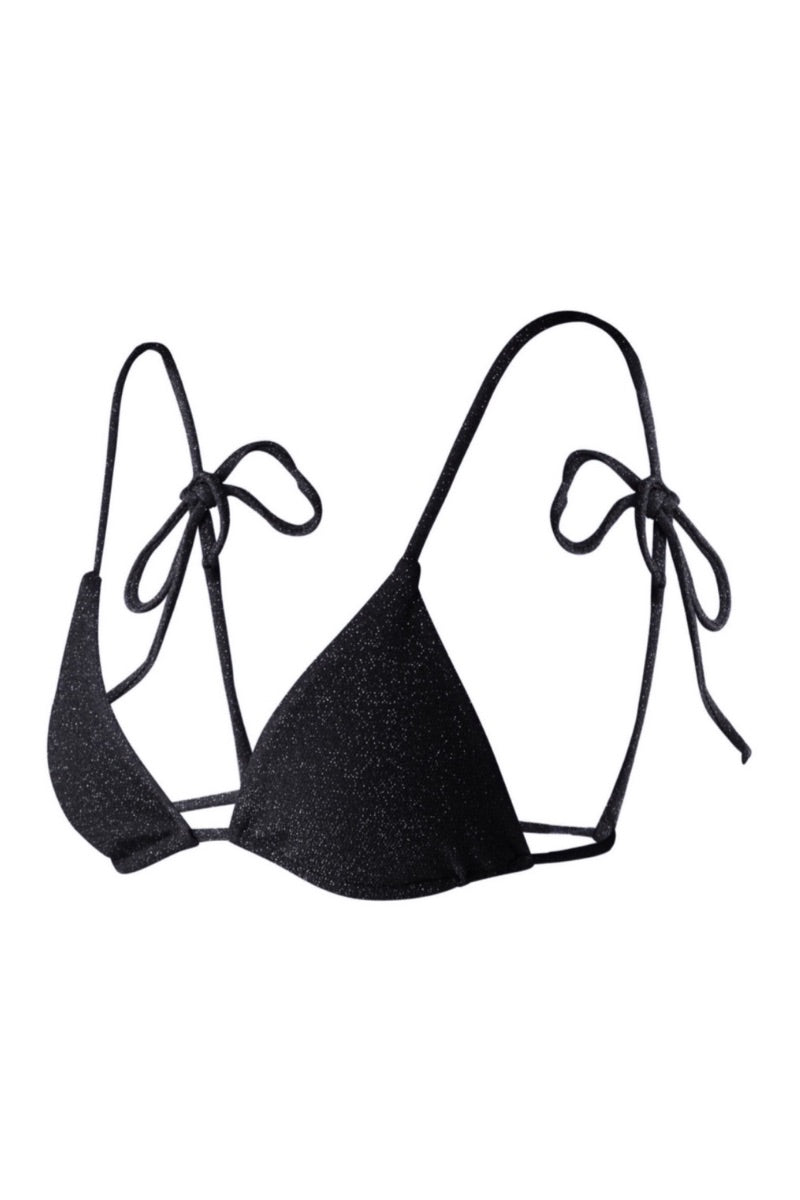 Suncillo Claudia black bikini top with adjustable straps and supportive design, perfect for beach or poolside wear.