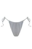 Silver gray Claudia bikini bottom by Suncillo, showcasing a sleek, fitted design with smooth fabric and minimal detailing.