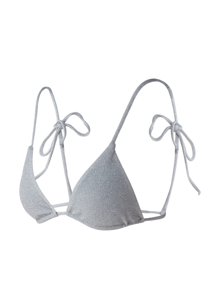 CLAUDIA BIKINI TOP IN SILVER GRAY - CULT MIA