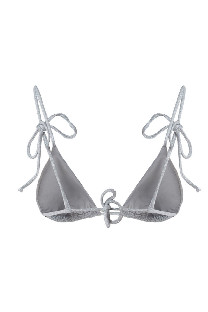 CLAUDIA BIKINI TOP IN SILVER GRAY - CULT MIA