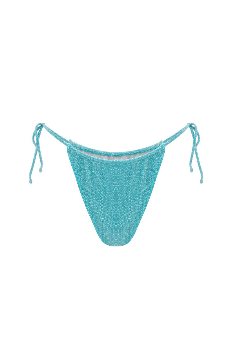 Turquoise Claudia bikini bottom by Suncillo featuring a stylish, seamless design and vibrant color for summer beachwear.