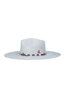 Ser Clues of the Sky hat with wide brim and sky-themed design, perfect for sun protection and stylish outdoor wear.