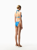 Blue Coeur bikini set by Maliluha, showing the back view with adjustable straps and classic swimwear design.