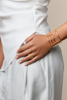 Sara Shala Colosseo ring in yellow gold vermeil, showcasing a sleek and elegant ring design with a polished finish.