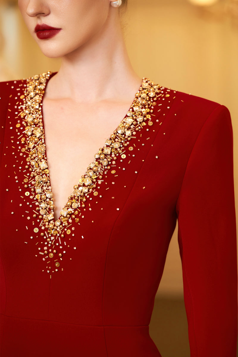 RUBY V-NECKLINE EVENING GOWN | CULT MIA | I.H.F RUBY V-NECKLINE EVENING GOWN | CULT MIA | I.H.F