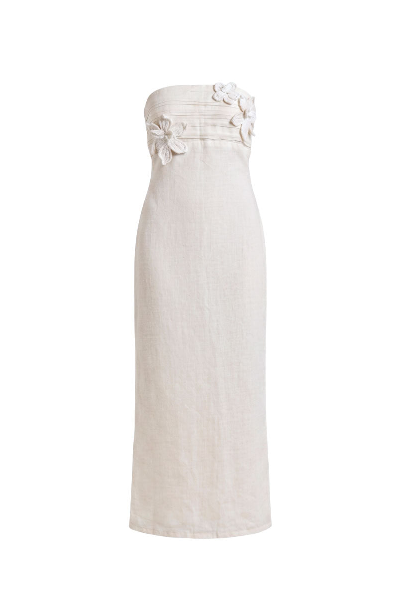 WHITE FRINGE TUBE MAXI DRESS | CULT MIA
