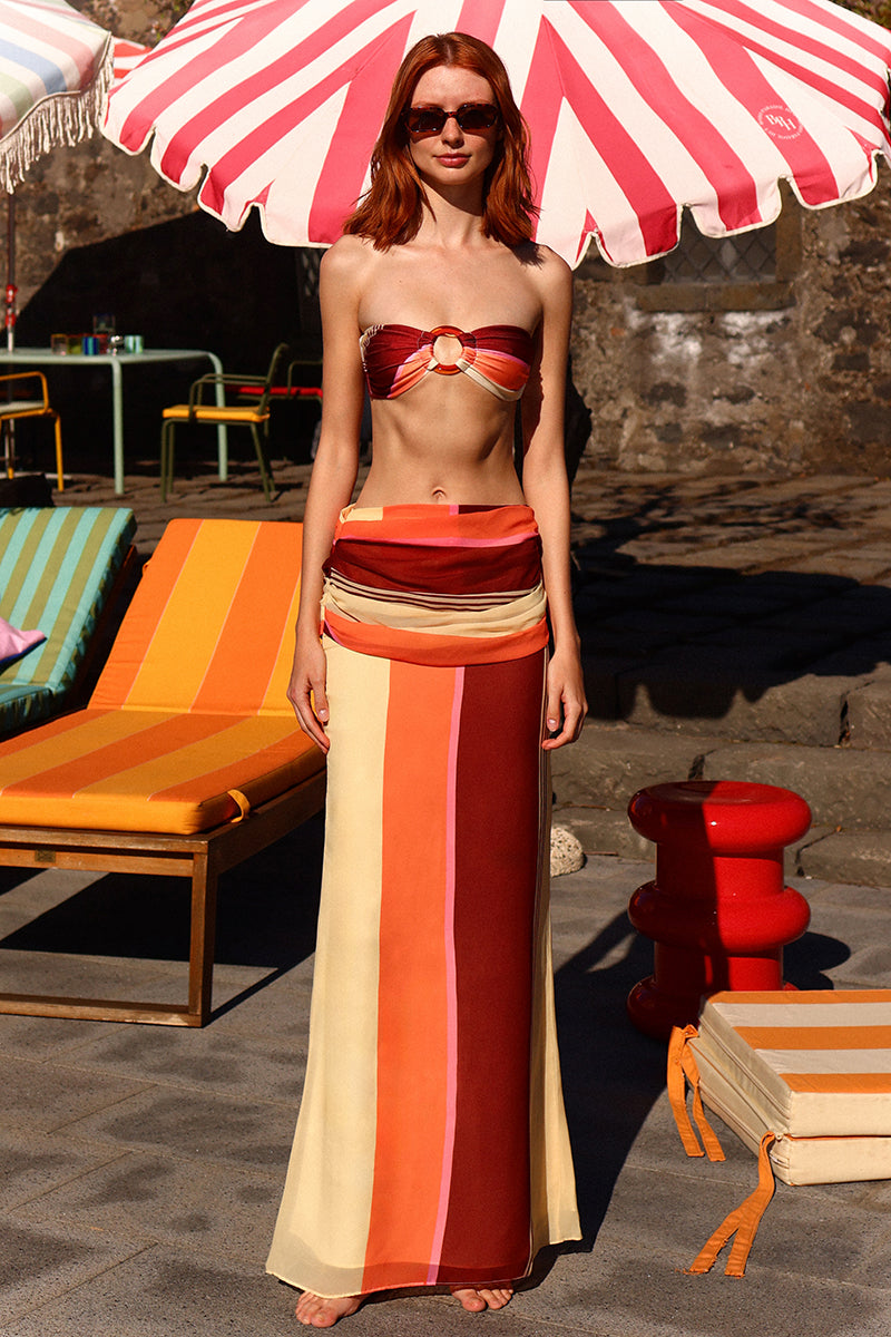 Baobab NALA bikini top in terracotta rosata, featuring adjustable straps and a stylish, vibrant bikini style for summer wear.