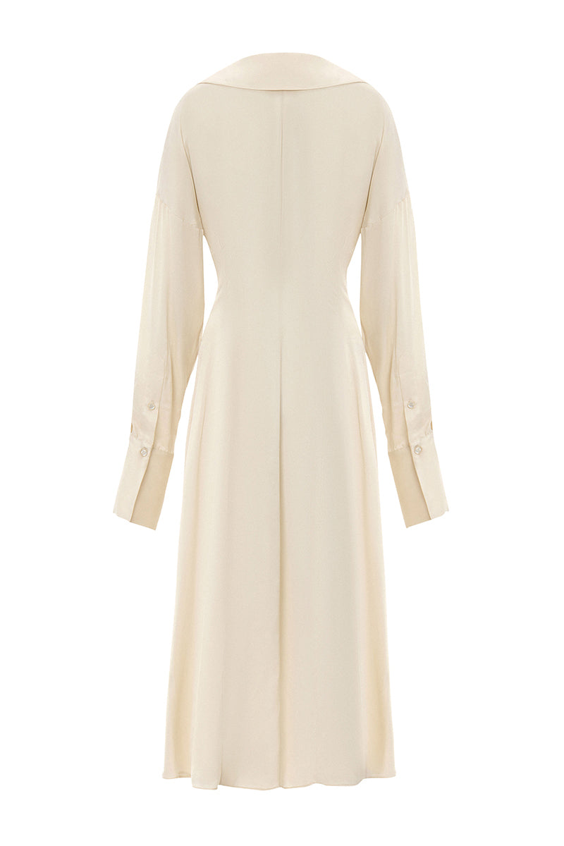 SAILOR MAXI SHIRT DRESS IN CREAM | CULT MIA
