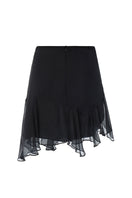 Black IKINITA Wave Skirt, a stylish mini skirt with a modern wave design, shown on a model in the image.
