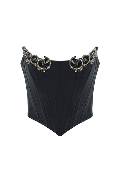 WAVE CORSET IN BLACK | CULT MIA | IKINITA