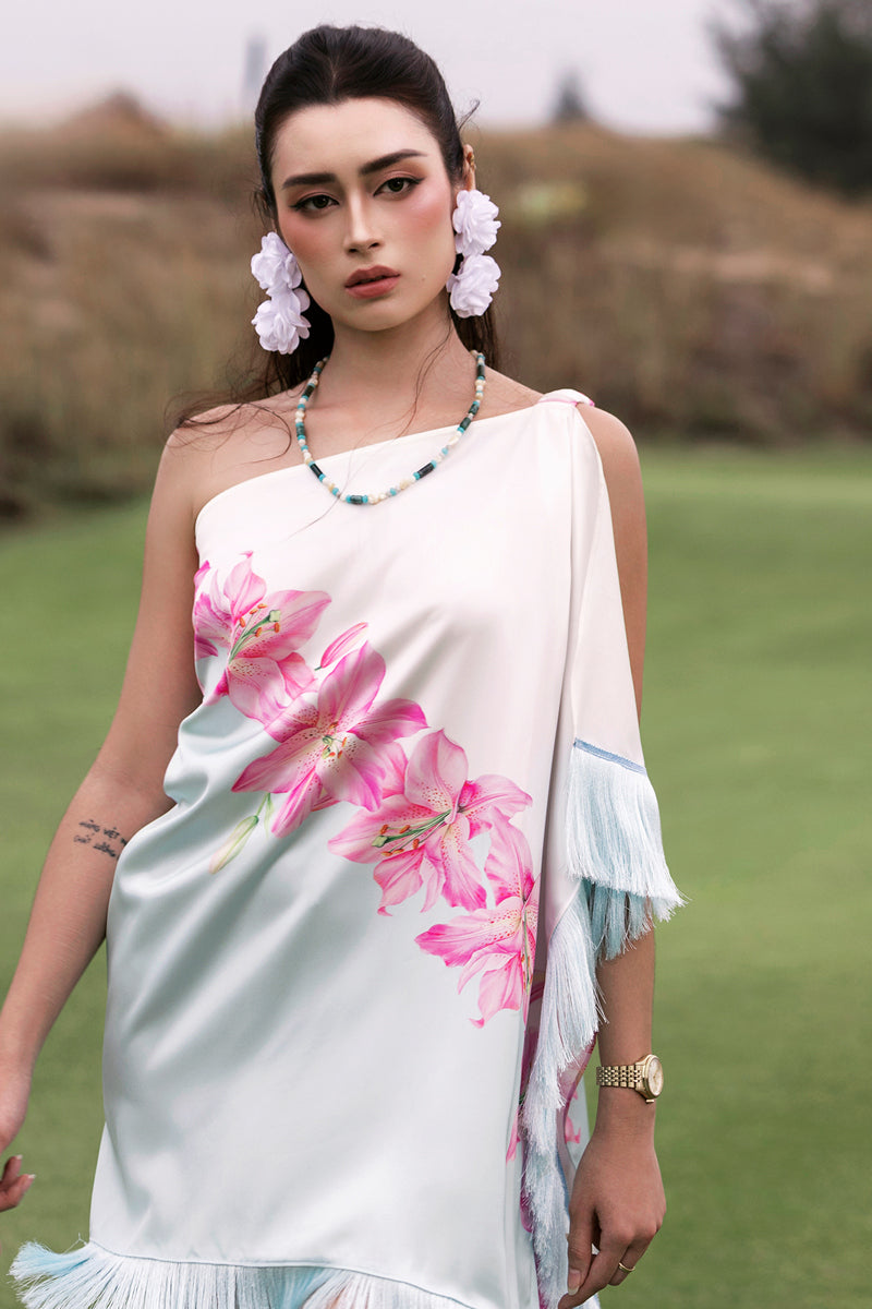 Valenciani multicolor one-shoulder mini dress with stylish design, perfect for trendy occasions.