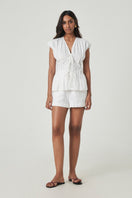 White DEIA Shorts by Summer Away, casual lightweight shorts with a relaxed fit, perfect for summer wear.