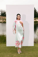 Colorful Valenciani Oasis Maxi Kaftan with vibrant multicolor pattern, flowing fabric, and relaxed fit for a bohemian look.