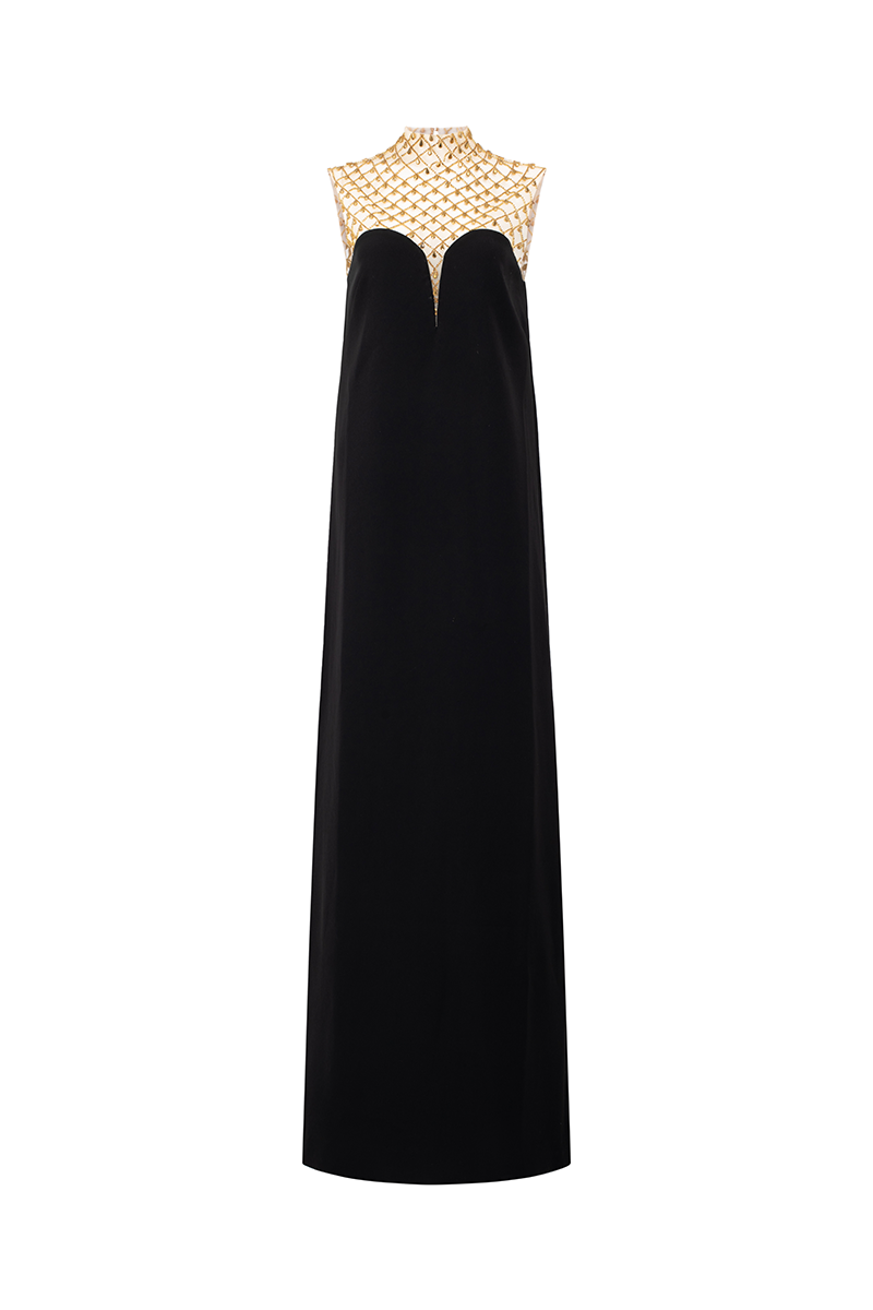 SLEEVELESS HIGH NECK GOWN - CULT MIA