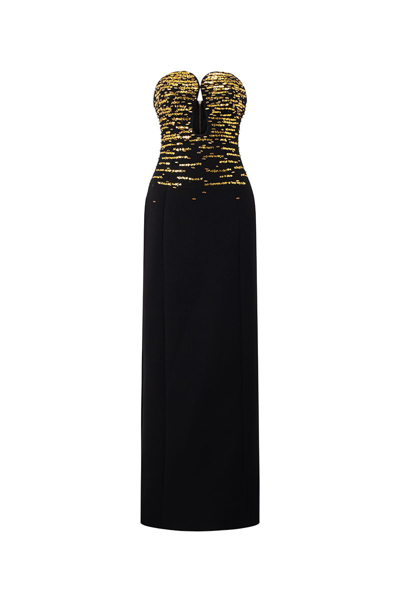 STRAPLESS TEARDROP GOWN - CULT MIA