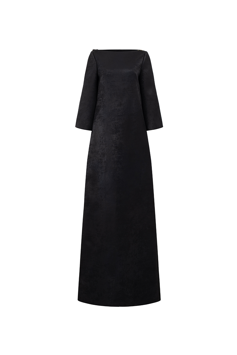 BOAT NECK WIDE SLEEVE GOWN - CULT MIA