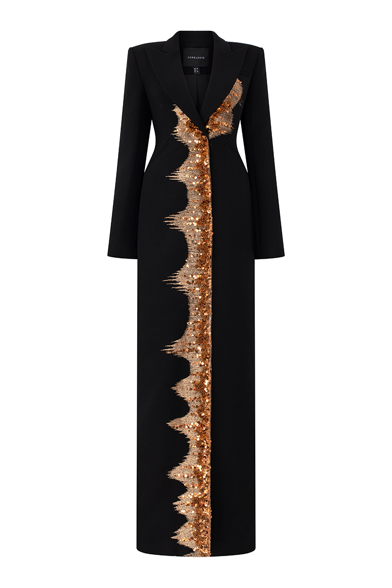 LONG SLEEVE PEAK LAPEL TRENCH COAT - CULT MIA