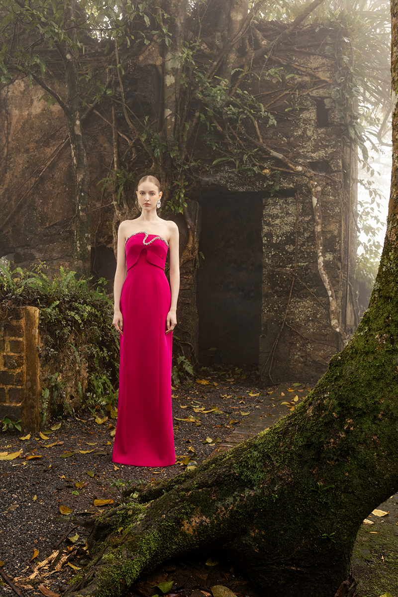 ORCHID STRAPLESS STRAIGHT DRESS - CULT MIA
