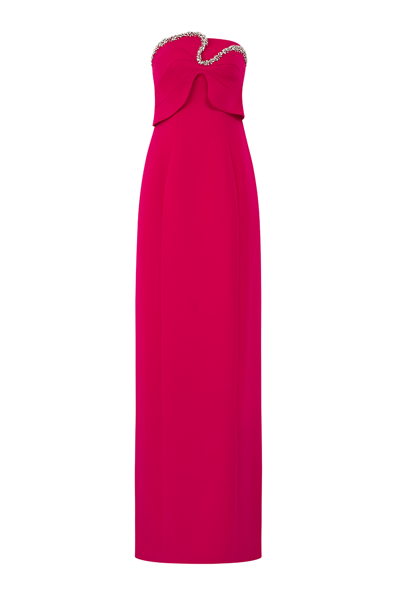 ORCHID STRAPLESS STRAIGHT DRESS - CULT MIA
