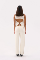 Cream-colored La Granni LA G top, stylish and comfortable, featuring a fitted design and soft fabric for everyday wear.