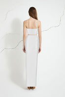 LEDIEL VARI Maxi Skirt in flowing fabric, full-length design with a stylish slit, perfect for casual or dressy occasions.