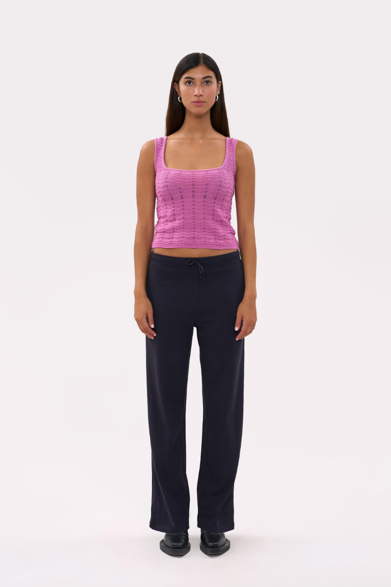 Women’s charcoal pants by La Granni, featuring a stylish fit and comfortable fabric, displayed in a full-length front view.