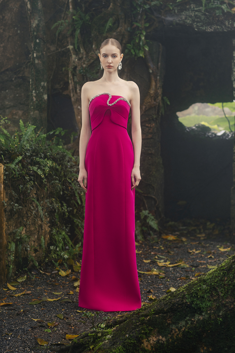 ORCHID STRAPLESS STRAIGHT DRESS - CULT MIA