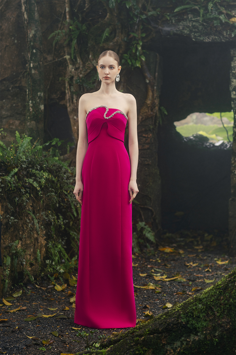 ORCHID STRAPLESS STRAIGHT DRESS - CULT MIA