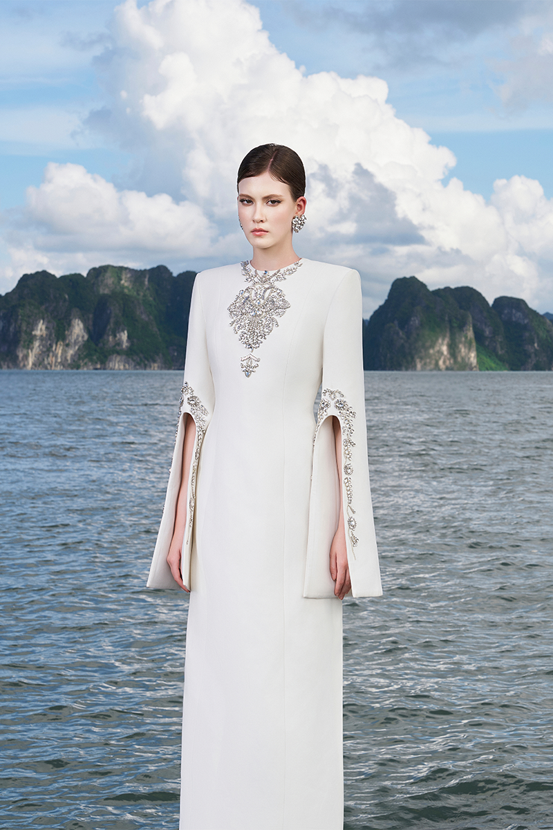 long sleeve slit dress Elegant One Shoulder Long Sleeve Prom Dress With Slit