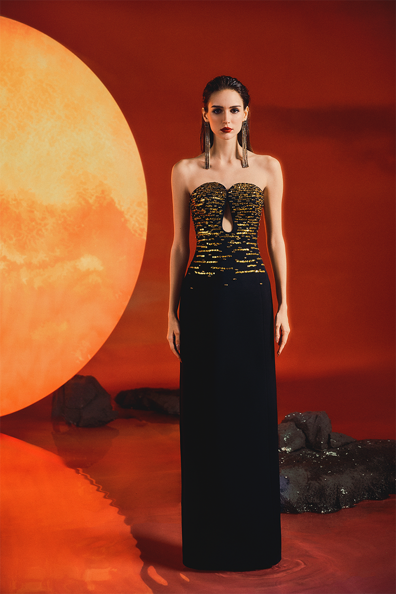 STRAPLESS TEARDROP GOWN - CULT MIA