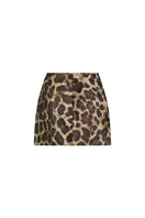Scarlett Gasque leopard print mini skirt with fitted waist and stylish design, perfect for trendy casual wear.