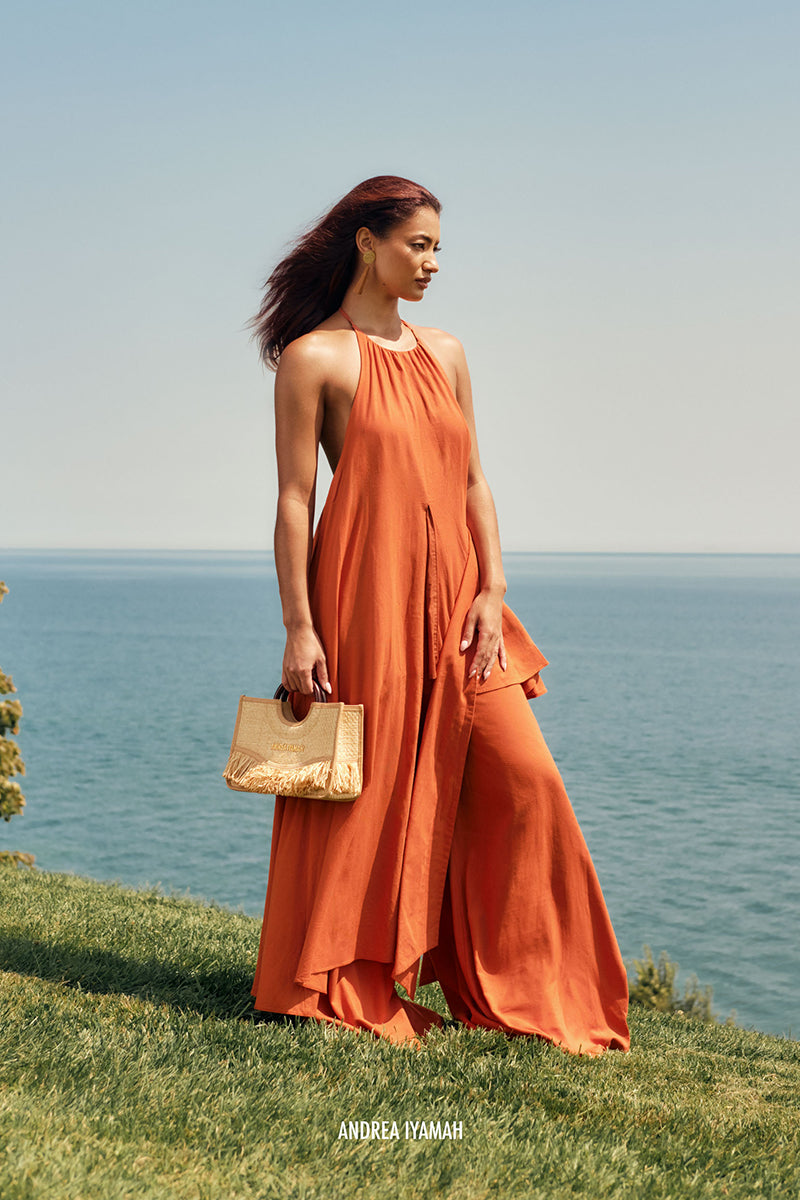 NATA TOP IN RED CORAL - CULT MIA