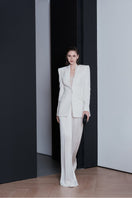 White Venice jacket by LEKIEU, stylish outerwear with a sleek design and tailored fit, displayed on a neutral background.